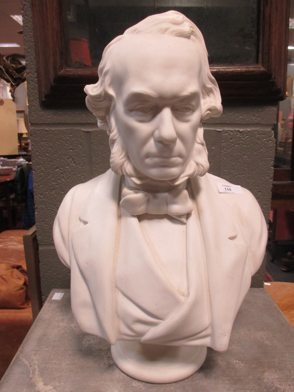 An Adams and Co parian bust of Richard Cobden after E Wyon, 41cm