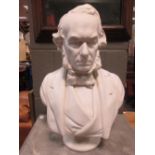 An Adams and Co parian bust of Richard Cobden after E Wyon, 41cm