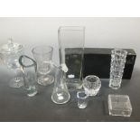 Nine clear glass wares by Cumbria, Helkristal, Adrian Sanky, Berg and others