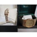 A lady's gold plated Rotary wristwatch and a gent's Rotary wristwatch (2)