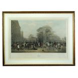 William Giller after William and Henry Barraud The Meet at Badminton coloured stipple engraving