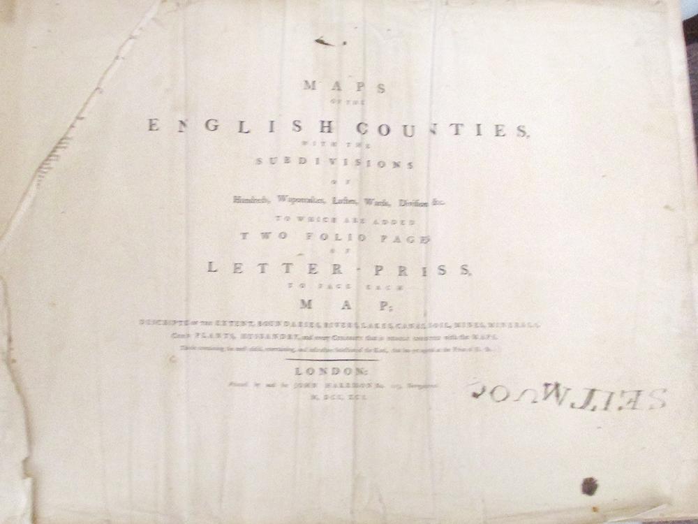 HARRISON (John) Maps of the English Counties. London 1791, oblong folio, title torn, 38 maps, - Image 3 of 4