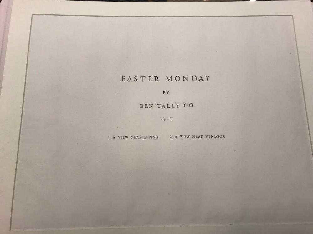 Henry Alken 'Ben Tally Ho'. Easter Monday, title and two coloured etched plates published by S & J - Image 2 of 4