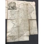 A collection of 18th century and later engraved maps, loose in a folder, various sizes and condition