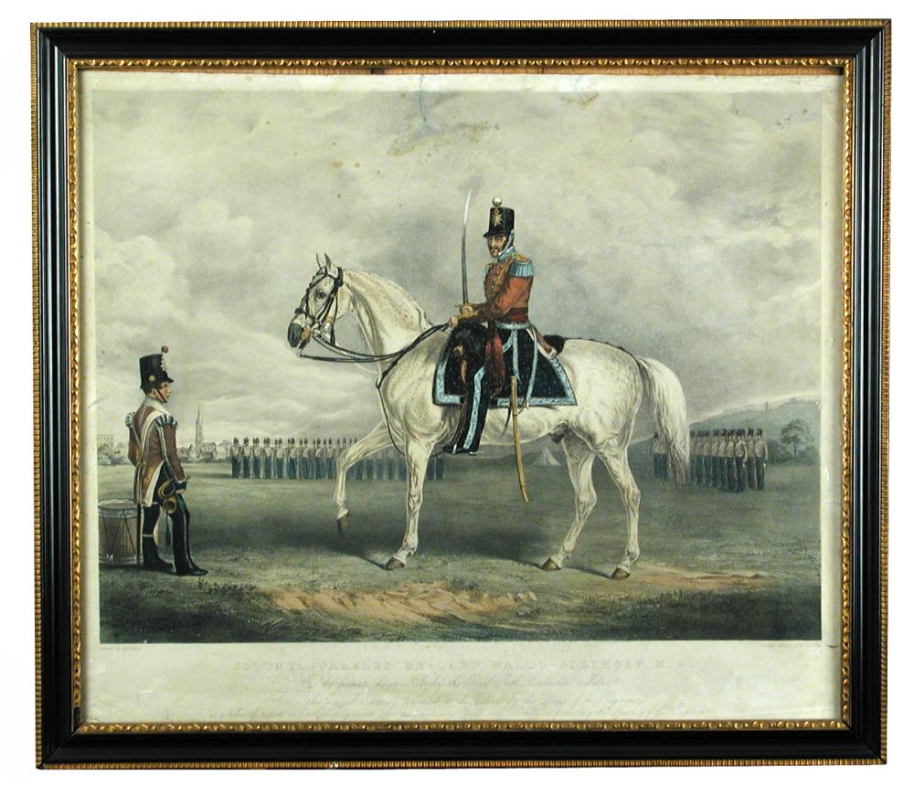 After John Ferneley Colonel Charles De-Laet Waldo-Sibthorp M.P. coloured lithograph by Vincent