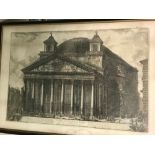 Piranesi. Veduta di Campo Vaccino; Veduta del Pantheon d'Agrippa. Etchings with Calcografia