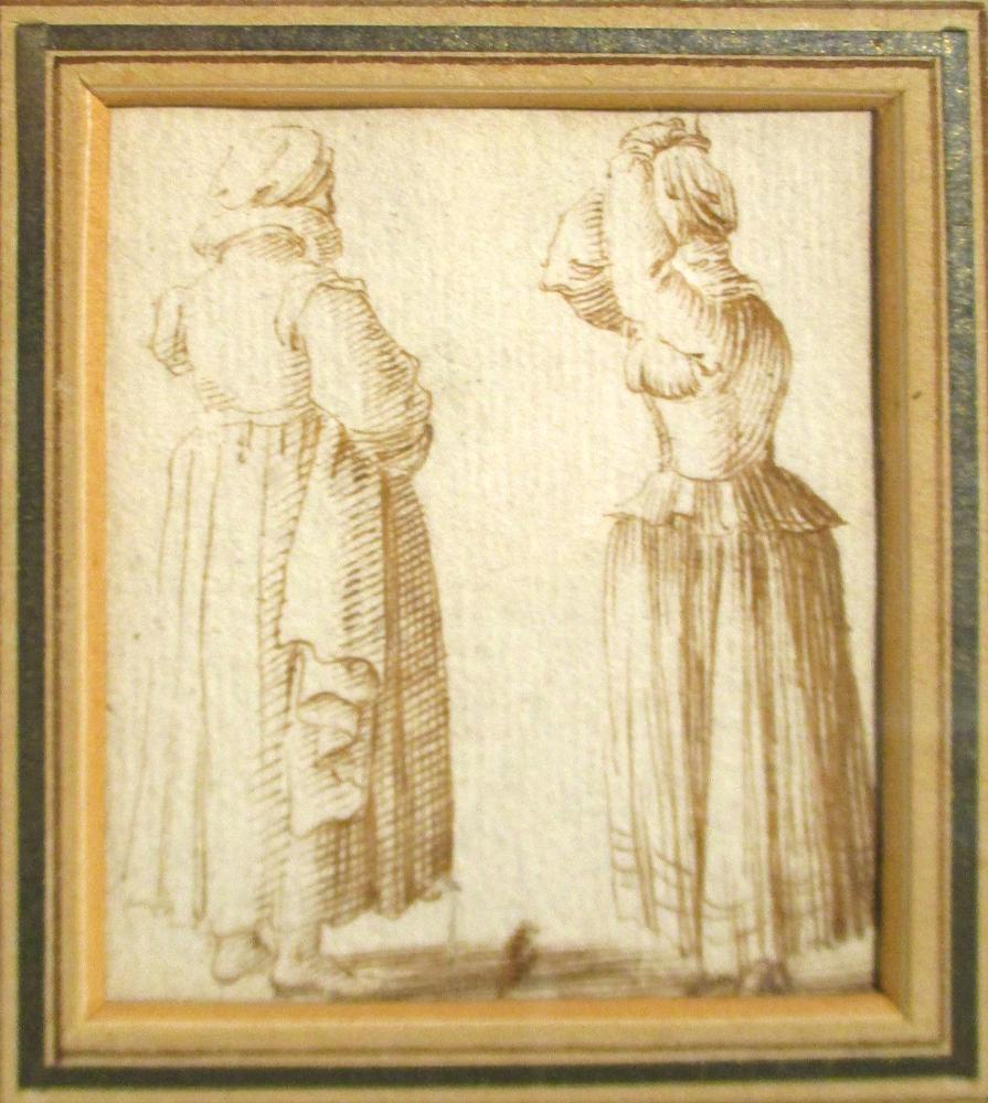 Manner of Aert de Gelder (1645-1727) a pen and ink drawing of two figures, on laid paper, 7.5 x 6cm; - Image 5 of 9