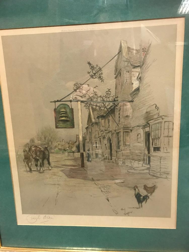 Cecil Aldin. Old English Inns, six colour prints published by Eyre and Spottiswoode, each signed - Image 4 of 6