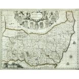 Valk and Schenk. Suffolcia vernacula Suffolke, engraved map hand coloured in outline, c.1700 38.50 x