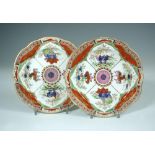 A pair of Worcester porcelain side plates, painted in the 'Dragons in Compartments' pattern, 20.