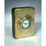 A late George III mahogany brass fronted Mail Guard watch case signed George Littlewort, c.1825,