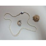 A small collection of seed pearl jewellery, to include a graduated 2-3.5mm seed pearl necklace