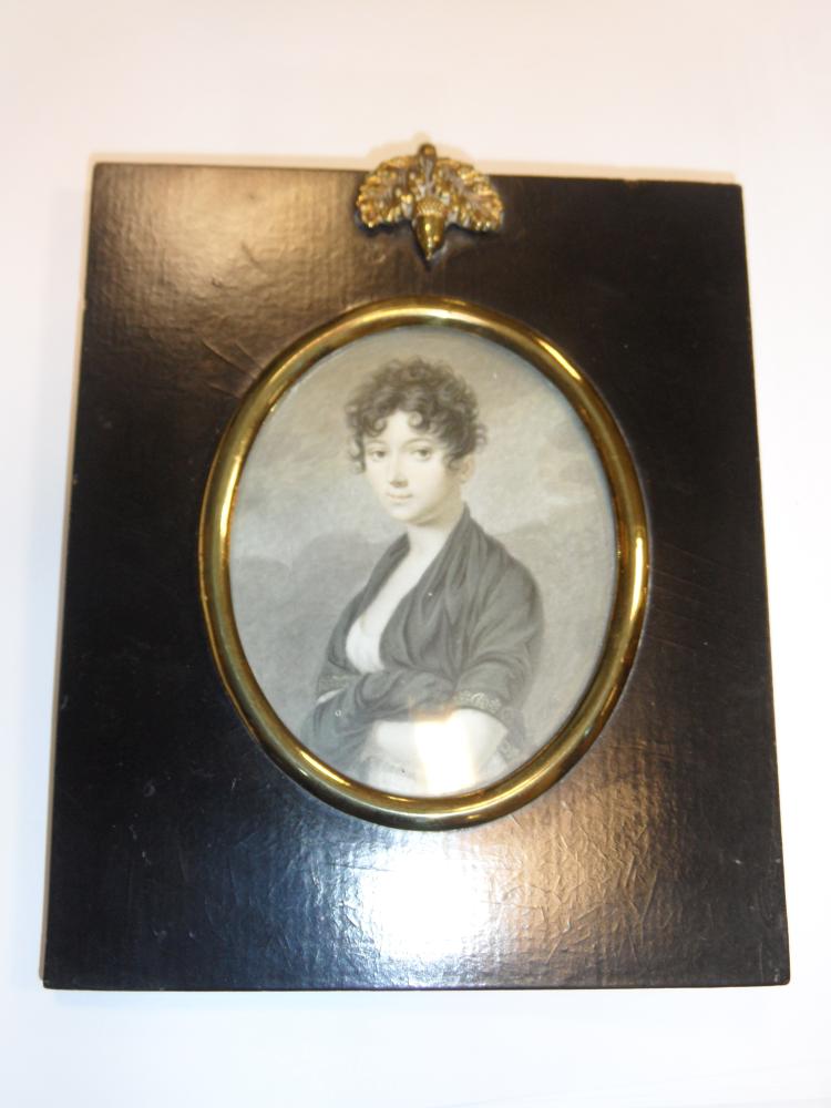 Three 19th century portrait miniatures, two others and a silhouette - Image 11 of 20