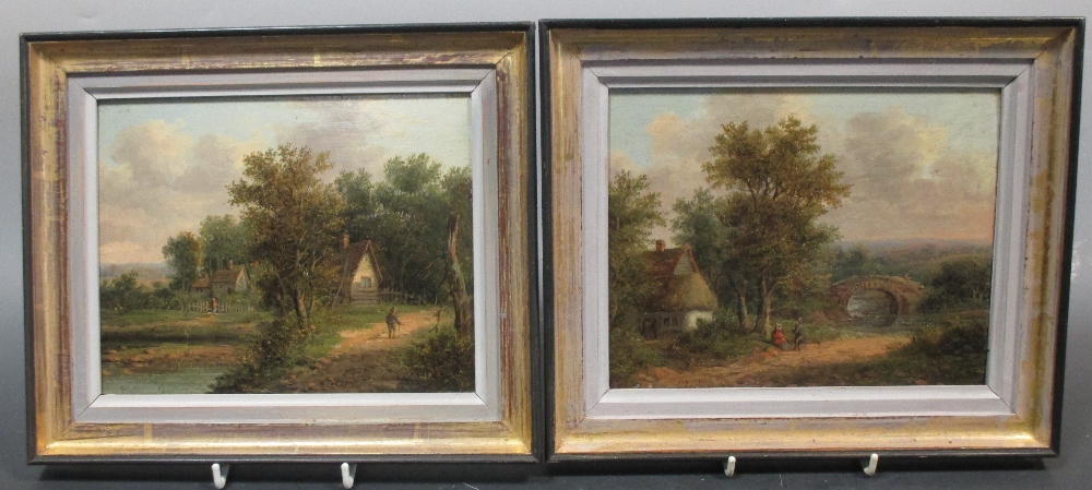 Edwin Buttery (19th century), A pair of small oil landscapes with figures, both signed, oil on - Image 7 of 7