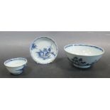 A Nanking Cargo bowl and a tea bowl and saucer (3)