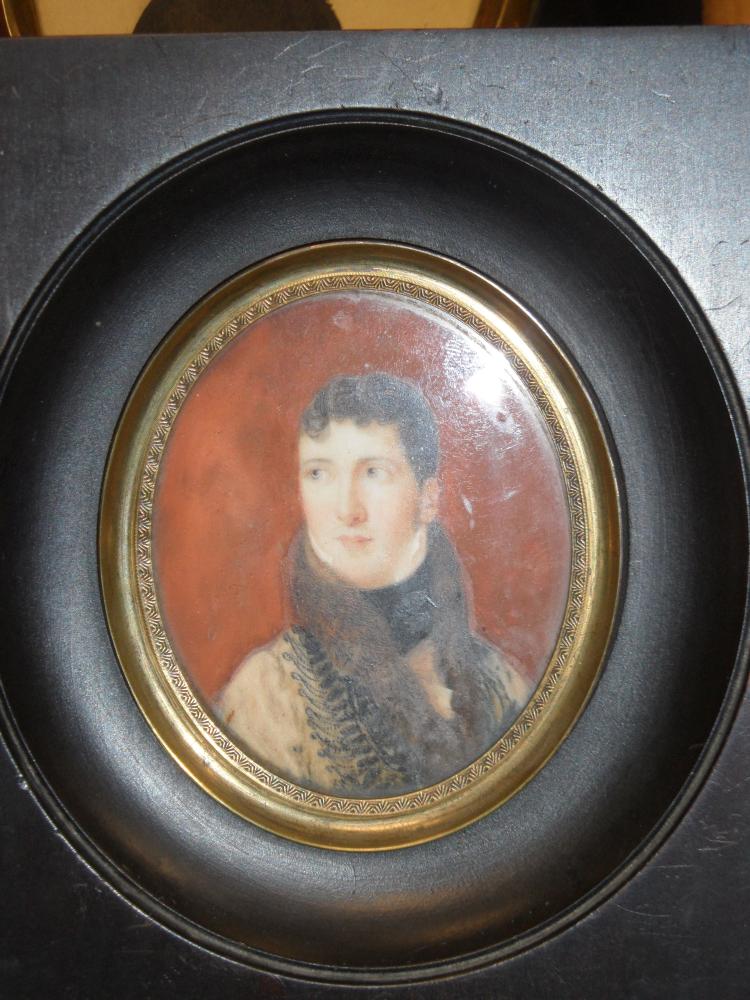 Three 19th century portrait miniatures, two others and a silhouette - Image 8 of 20