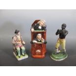A Staffordshire figure of Thomas Molineux, Sleeping Preacher and a Scotsman (3)