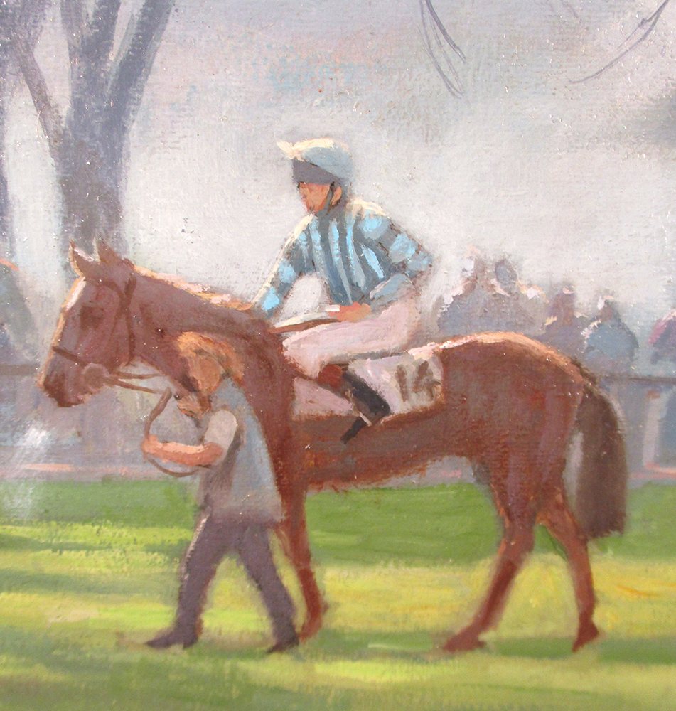 § Frank Geere (British, 20th Century) "Warming Up", "The Paddock, Lingfield" both signed lower right - Image 3 of 10