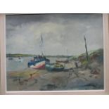 Jack Cox (British, 1914-2007) Fishing boats, Blakeney signed lower right "Cox" oil on canvas 39 x