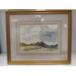 Paul Todd 'Figures Walking in a river landscape; three other watercolours
