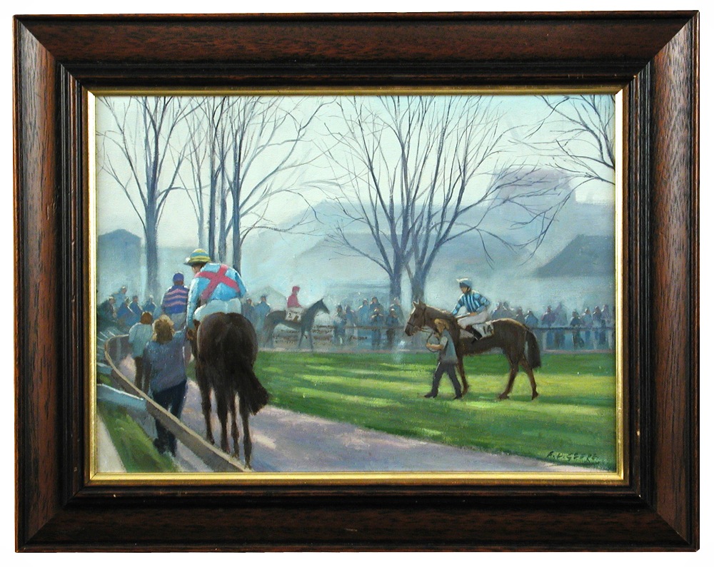 § Frank Geere (British, 20th Century) "Warming Up", "The Paddock, Lingfield" both signed lower right - Image 2 of 10