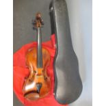 A violin bearing the mark Duke London (cased)