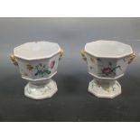 A pair of faience planters, possibly Rouen