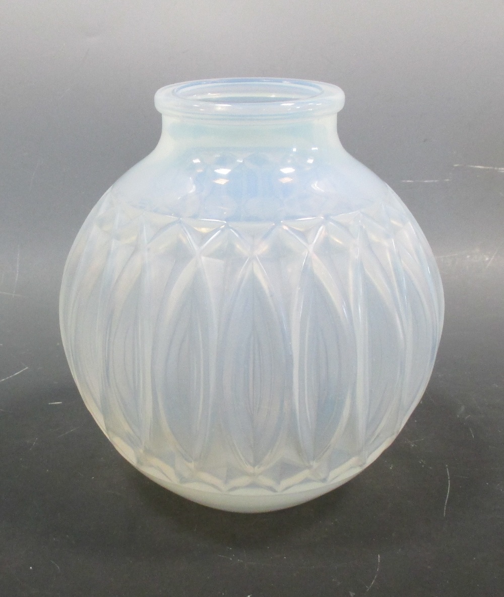 A Sabino opalescent glass globular vase