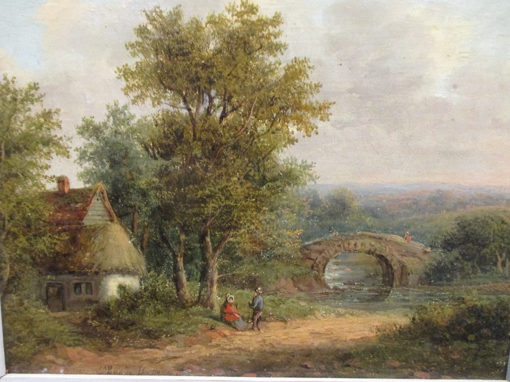 Edwin Buttery (19th century), A pair of small oil landscapes with figures, both signed, oil on - Image 2 of 7