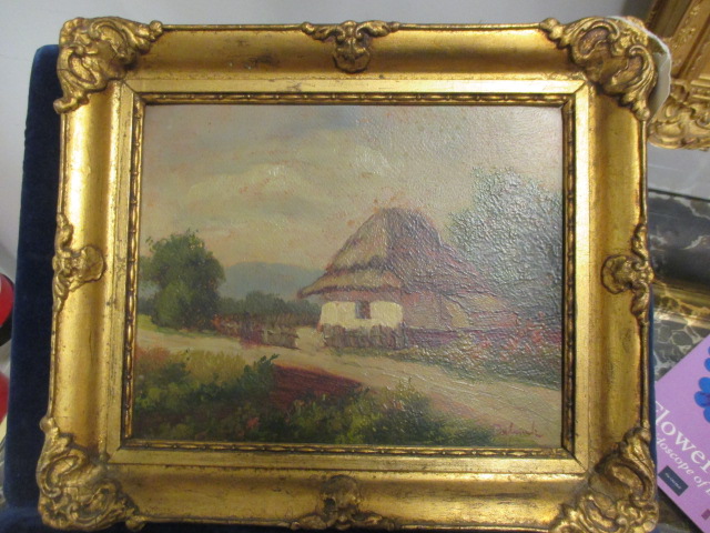 Hungarian School (19th Century), Thatched house in a landscape, signed lower right "Balvick", oil on