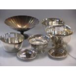 Various sterling silver sugar bowls and other small silver items, 24oz