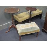 A needlework stool and various tables etc