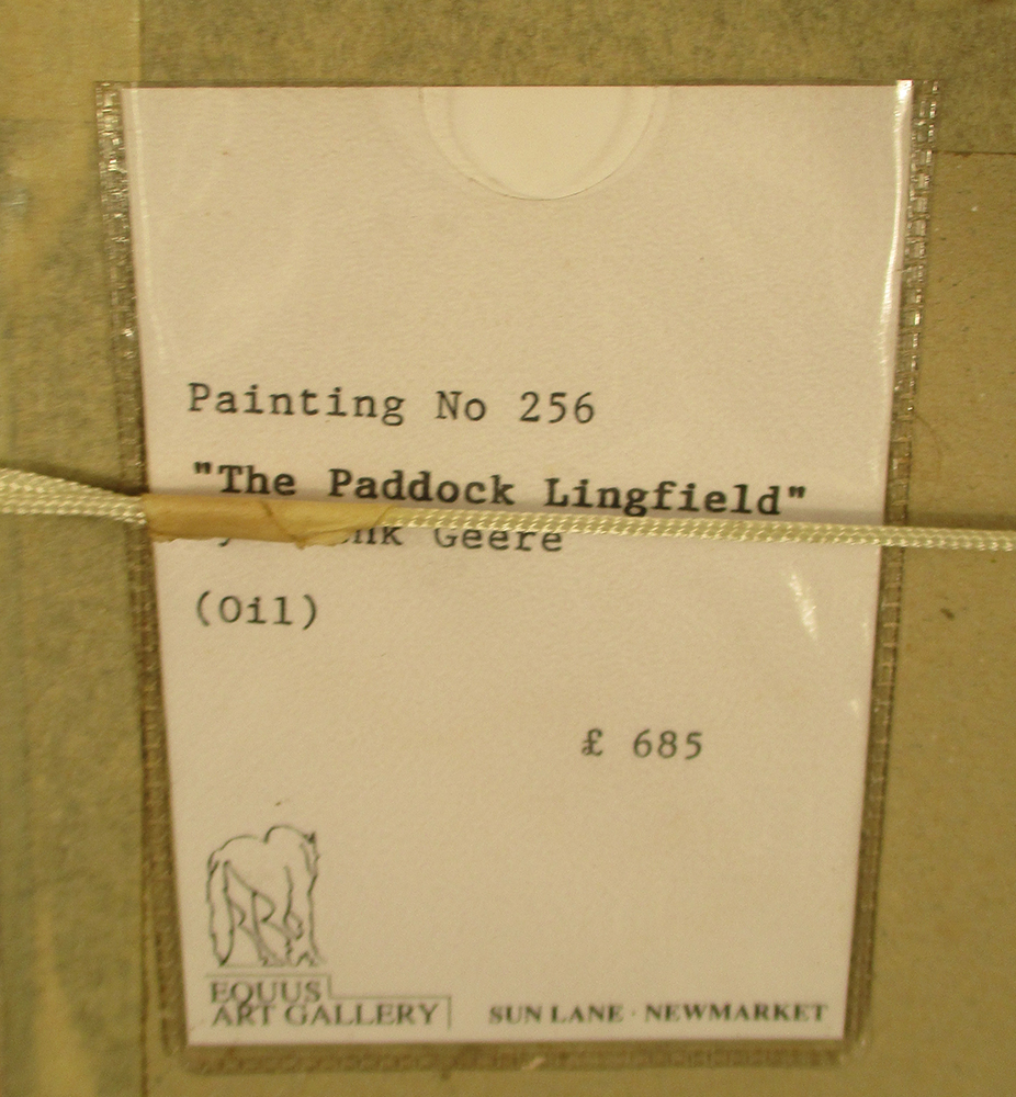 § Frank Geere (British, 20th Century) "Warming Up", "The Paddock, Lingfield" both signed lower right - Image 6 of 10