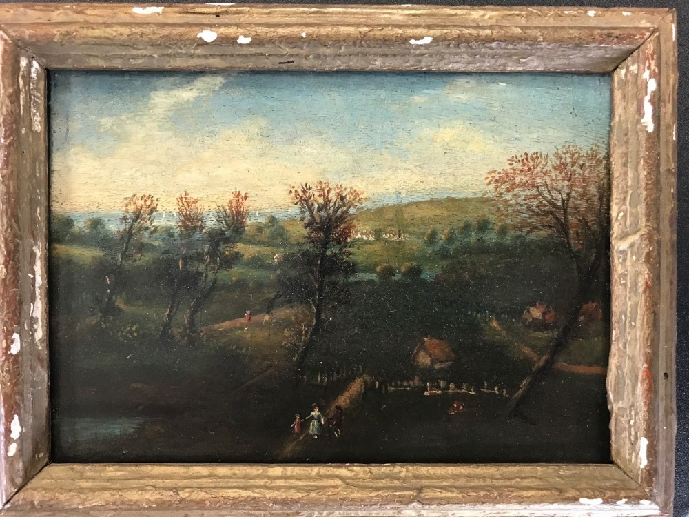 Edwin Buttery (19th century), A pair of small oil landscapes with figures, both signed, oil on