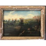 Edwin Buttery (19th century), A pair of small oil landscapes with figures, both signed, oil on