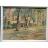 Louis Thomson, Street Scene, signed lower left, oil on canvas, 45 x 60 cm, Royal Institute of Oil