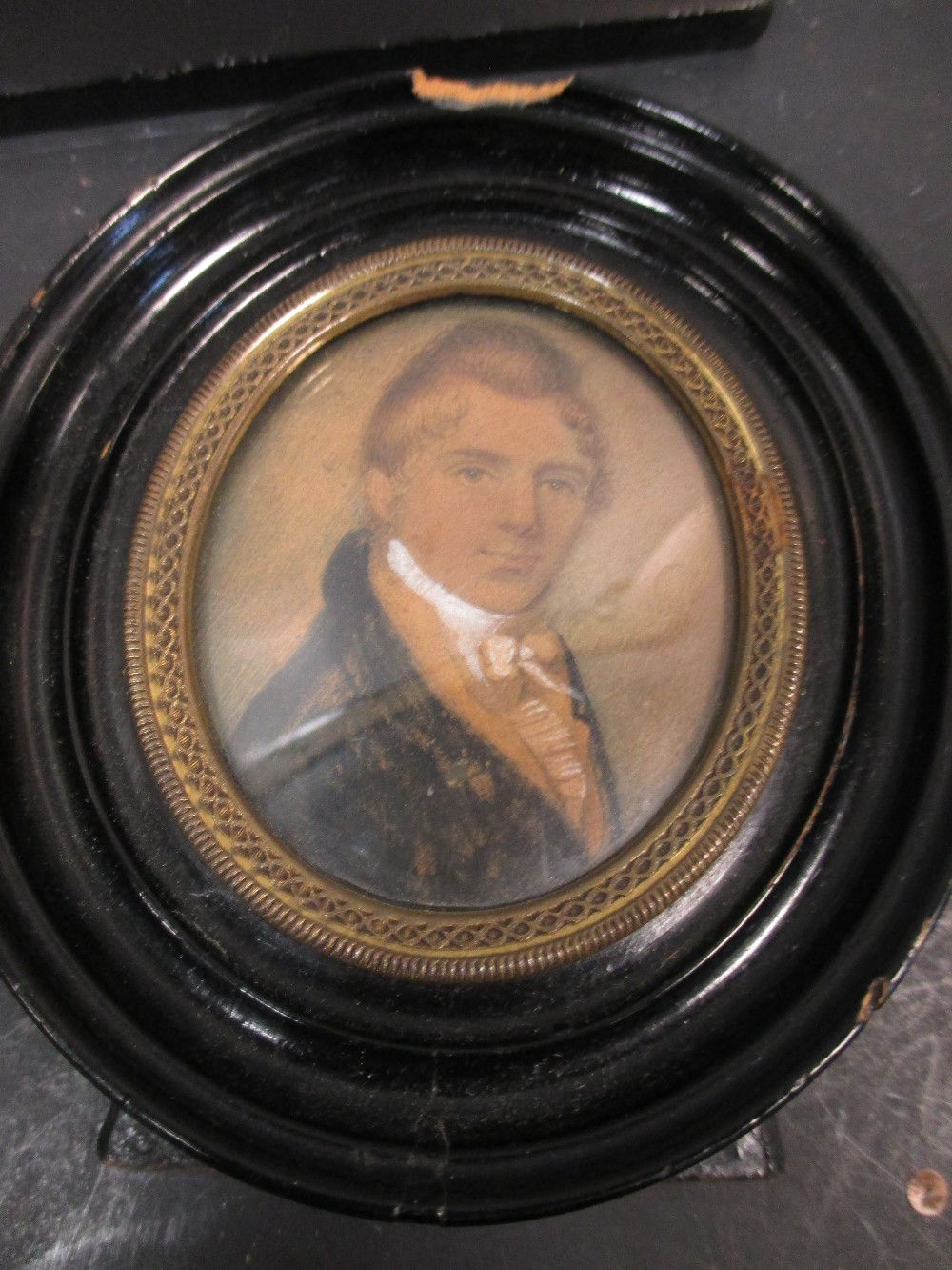 Three 19th century portrait miniatures, two others and a silhouette - Image 3 of 20