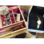 A quantity of mixed costume jewellery and watches