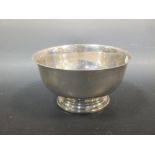 A silver punch bowl stamped Sterling, 26cm diameter, 19oz
