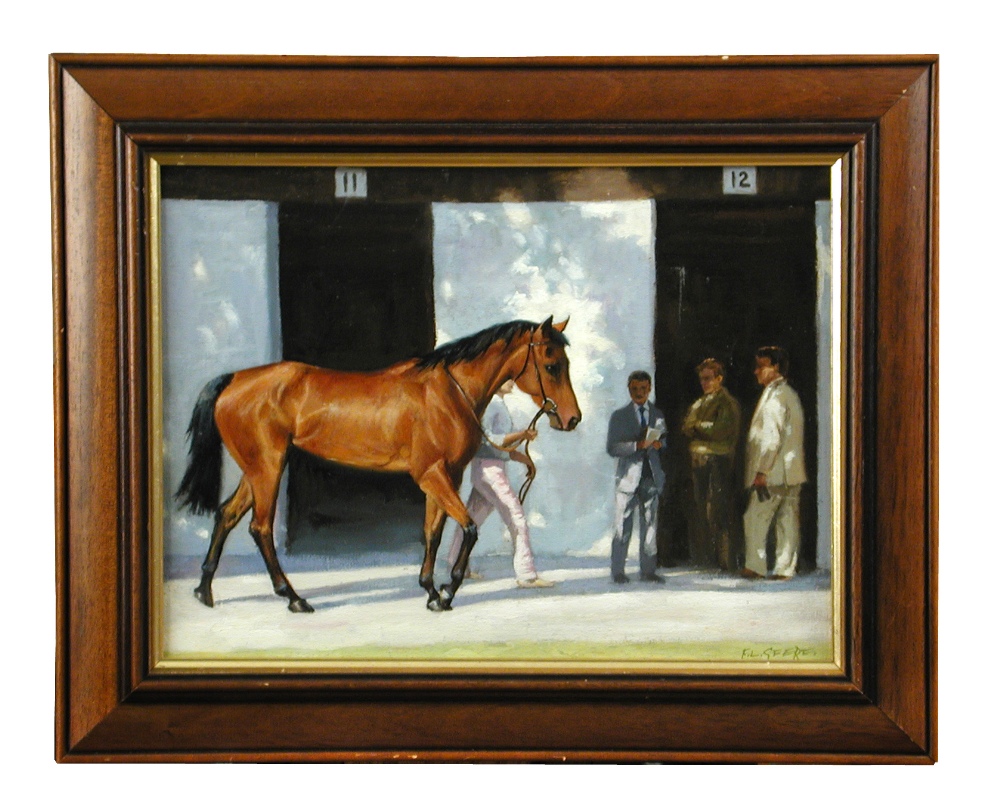 § Frank Geere (British, 20th Century) "Warming Up", "The Paddock, Lingfield" both signed lower right