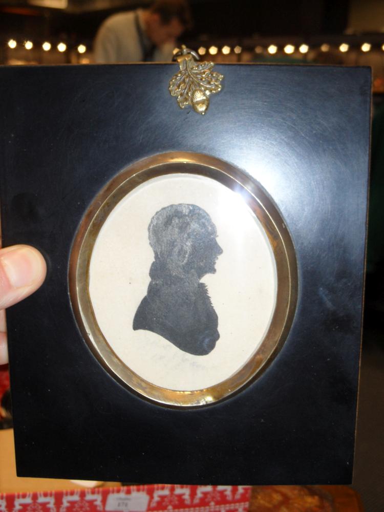 Three 19th century portrait miniatures, two others and a silhouette - Image 18 of 20