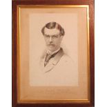 Lord Carrington, bust length portrait on mounted india paper, lithograph, inscribed below in