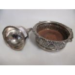 A George III silver wine funnel and a silver bottle coaster