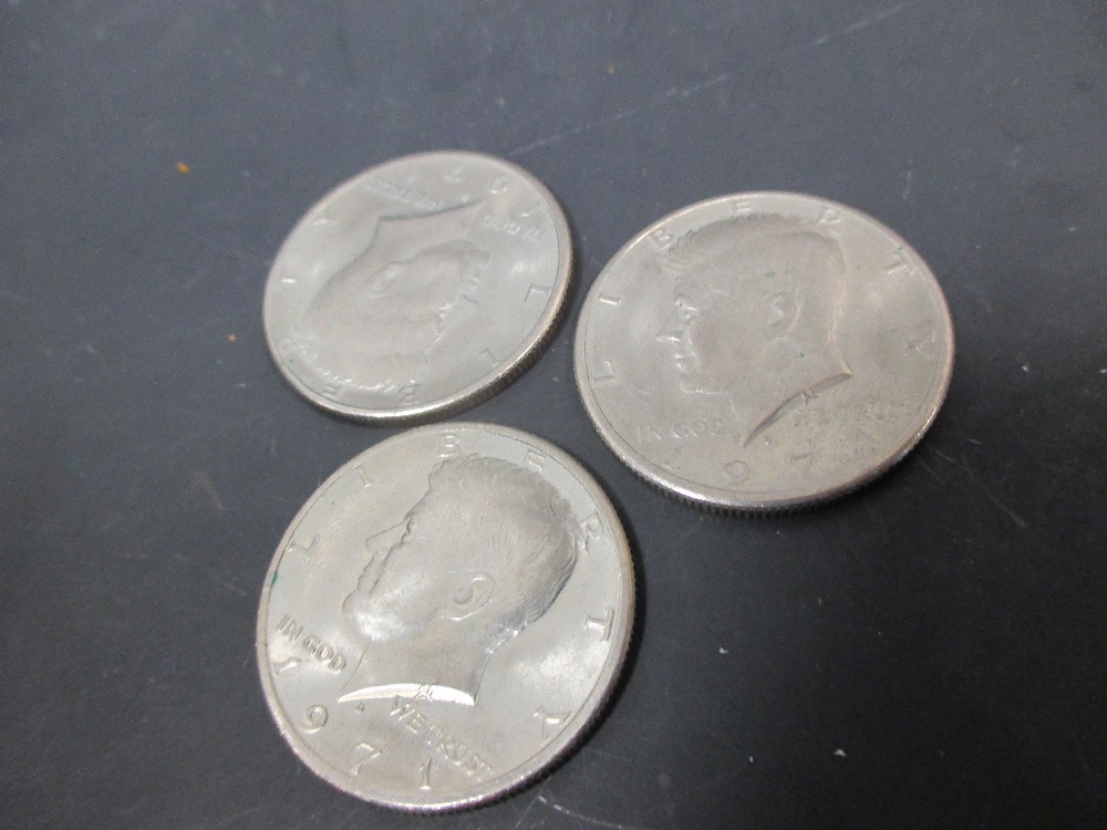 A lady’s vintage 18ct gold Jaeger-le-Coultre circular wristwatch and three Kennedy half dollars, the - Image 3 of 4