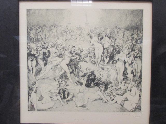 Norman Alfred Williams Lindsay (Australian, 1879-1969), 'Argument', 184/550, a facsimile etching,