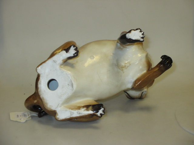 A German porcelain model of a seated pug - Image 3 of 3