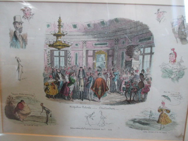 George Cruikshank. Comical and caricature subjects with captions, a group of 12 hand coloured - Image 3 of 4