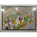 An Indian miniature of Rama riding in procession 20 x 30cm