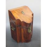 A George III knife box with baize interior