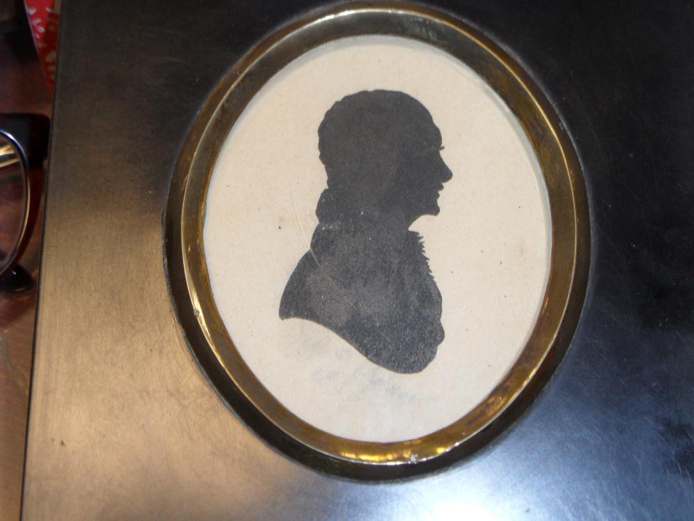 Three 19th century portrait miniatures, two others and a silhouette - Image 12 of 20